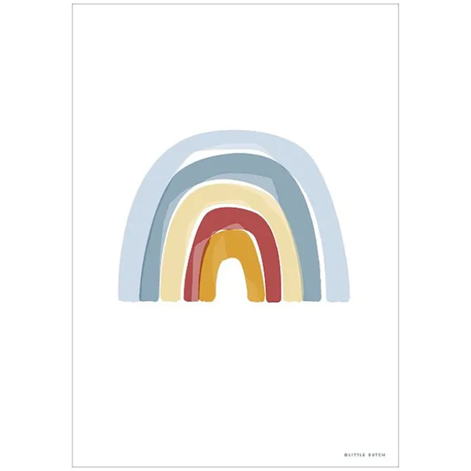 Little Dutch Affiche Réversible Alphabet et Arc-en-ciel Bleu - 42 x 32 cm