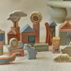 Little Dutch Blocs de Construction en Bois - Safari Friends