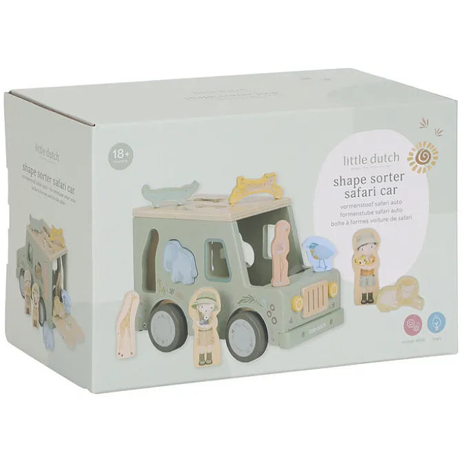 Little Dutch Boîte à Formes Voiture de Safari Safari Friends