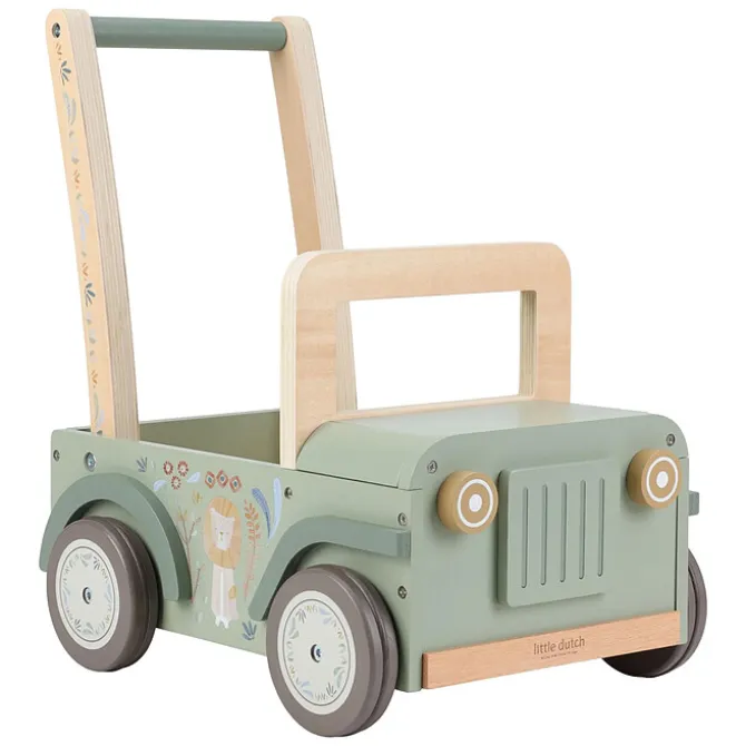 Little Dutch Chariot Voiture de Safari en Bois Safari Friends - Vert