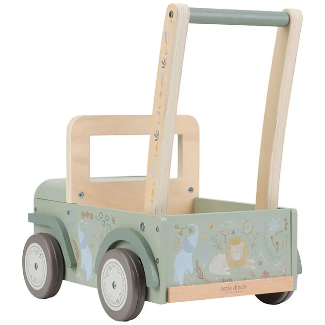 Little Dutch Chariot Voiture de Safari en Bois Safari Friends - Vert