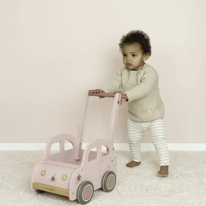 Little Dutch Chariot Voiture en Bois - Rose