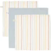 Little Dutch Lot de 3 Débarbouillettes Pure & Vintage - Sunny Stripes & Soft Blue