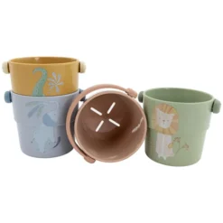 Little Dutch Lot de 4 Gobelets de Bain - Safari Friends