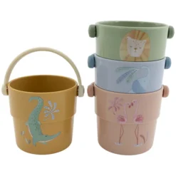 Little Dutch Lot de 4 Gobelets de Bain - Safari Friends