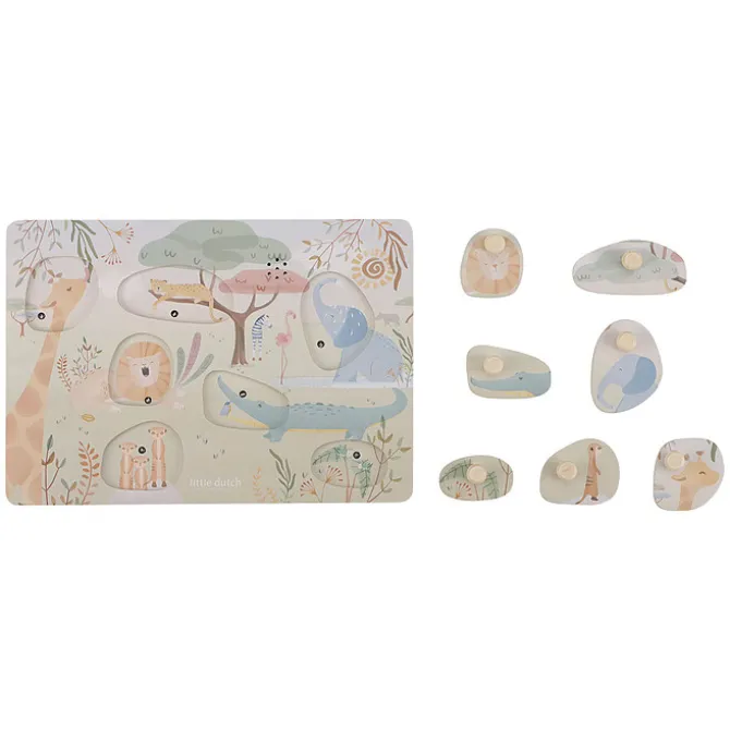 Little Dutch Puzzle Sonore en Bois Safari Friends