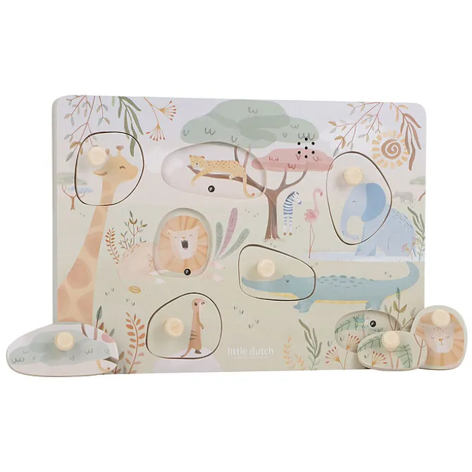 Little Dutch Puzzle Sonore en Bois Safari Friends