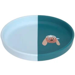 LÄSSIG Assiette en Silicone Tiny Team - Chien