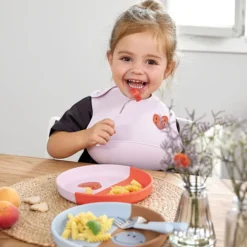 LÄSSIG Bavoir en Silicone Happy Rascals - Coeur