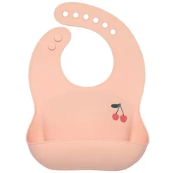 LÄSSIG Bavoir en Silicone Happy Fruits - Cerise
