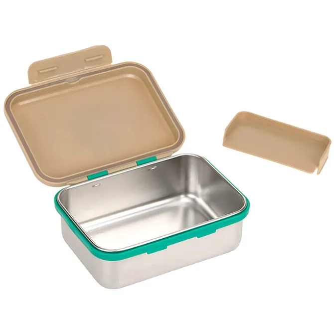 LÄSSIG Boîte à Goûter Inox Happy Trails - Grenouille