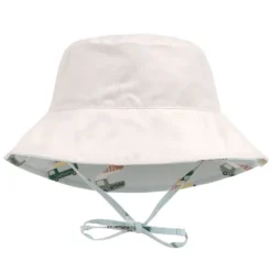 LÄSSIG Chapeau Anti-UV Réversible Camion de Glace Illusion Bleu - 3/6 Mois