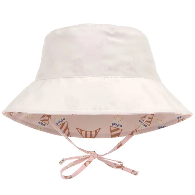 LÄSSIG Chapeau Anti-UV Réversible Ice Cream Rose Pâle - 3/6 Mois