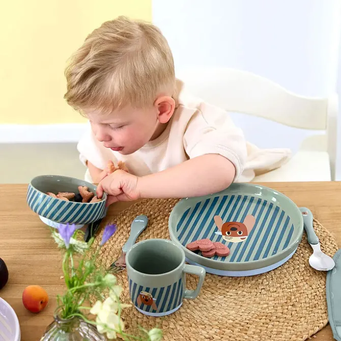 LÄSSIG Coffret Repas 3 Pièces en Porcelaine Tiny Team - Chien