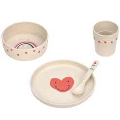 LÄSSIG Coffret Repas 4 Pièces Happy Rascals - Coeur