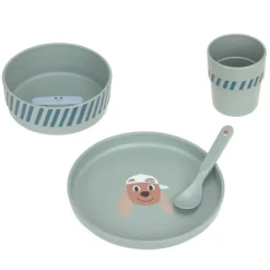 LÄSSIG Coffret Repas 4 Pièces Tiny Team - Chien
