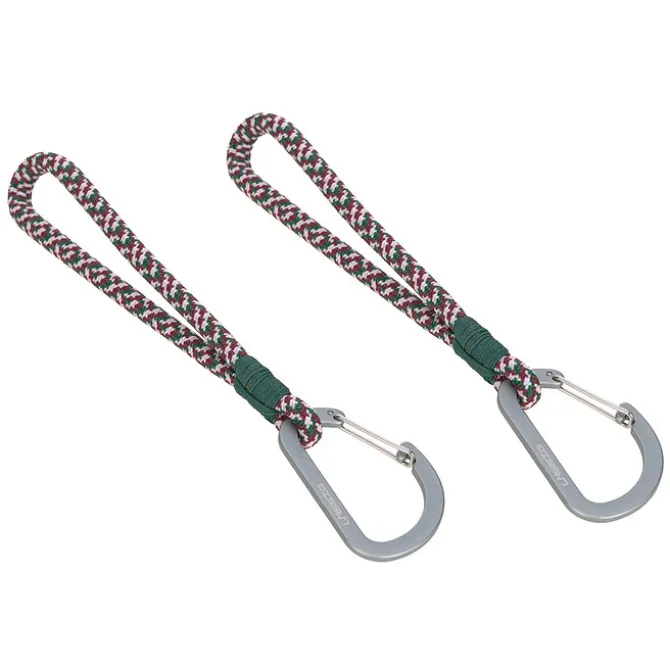 LÄSSIG Lot de 2 Attaches Poussette avec Mousqueton - Vert