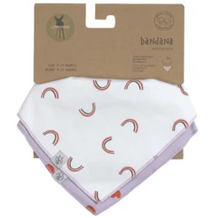 LÄSSIG Lot de 2 Bavoirs Bandana Happy Rascals Coeur - 0/24 Mois