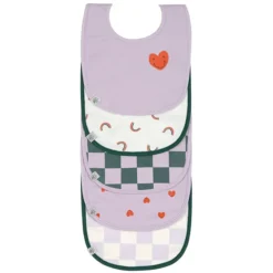 LÄSSIG Lot de 5 Bavoirs Eponge Happy Rascals Coeur - 3/18 Mois