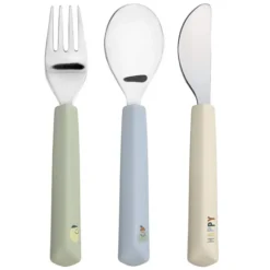 LÄSSIG Lot de 3 Couverts Happy Fruits - Citron