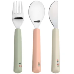 LÄSSIG Lot de 3 Couverts Happy Fruits - Cerise
