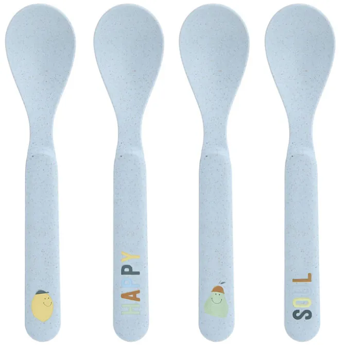 LÄSSIG Lot de 4 Cuillères Happy Fruits - Citron
