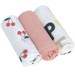 LÄSSIG Lot de 3 Langes Happy Fruits - Cerise