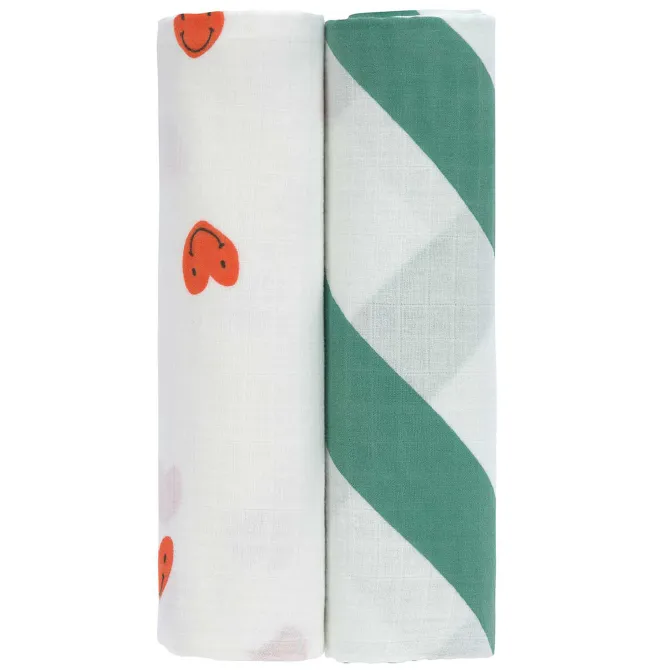 LÄSSIG Lot de 2 Langes XL Happy Rascals - Coeur