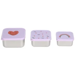 LÄSSIG Lot de 3 Petites Boîtes à Goûter Happy Rascals - Coeur