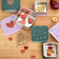 LÄSSIG Lot de 3 Petites Boîtes à Goûter Happy Rascals - Coeur