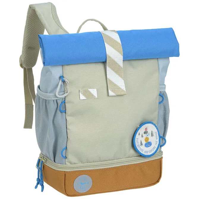 LÄSSIG Mini Sac à Dos Rolltop Sunny Explorer - Vert Bleu