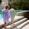 LÄSSIG Poncho Surf en Terry Vert - 3/6 Ans