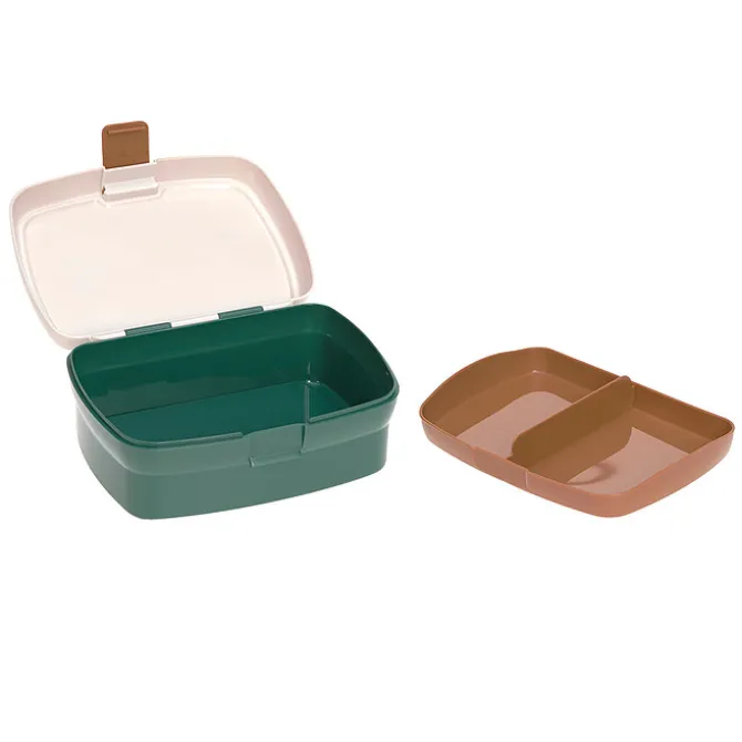 LÄSSIG Set Boîte à Goûter et Gourde Little Gang - Smile Vert Océan
