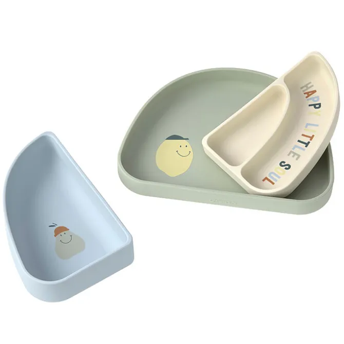 LÄSSIG Set de Vaisselle 3 Pièces Happy Fruits - Citron