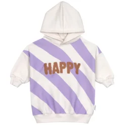 LÄSSIG Sweat à Capuche Little Gang Happy Blanc Lilas - 2/4 Ans