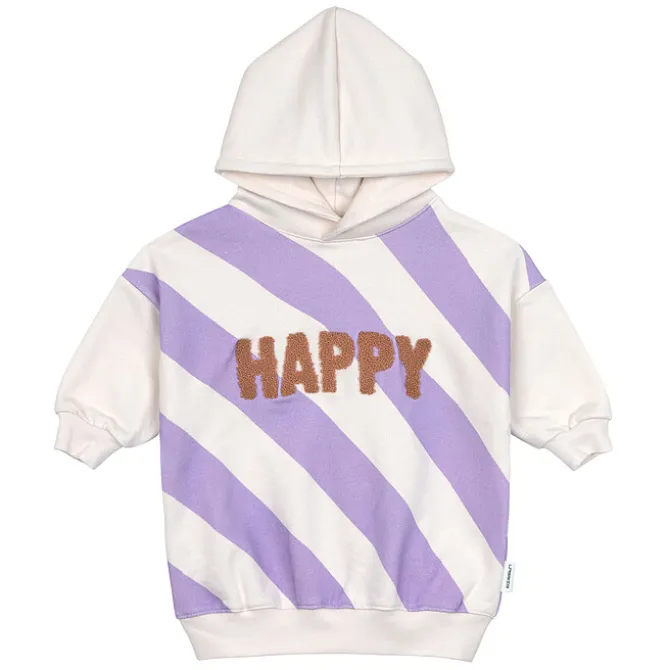 LÄSSIG Sweat à Capuche Little Gang Happy Blanc Lilas - 2/4 Ans