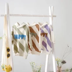 LÄSSIG Sweat à Capuche Little Gang Happy Blanc Lilas - 2/4 Ans