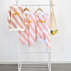 LÄSSIG Sweat Little Gang Happy Blanc Rose - 1/2 Ans