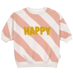 LÄSSIG Sweat Little Gang Happy Blanc Rose - 1/2 Ans