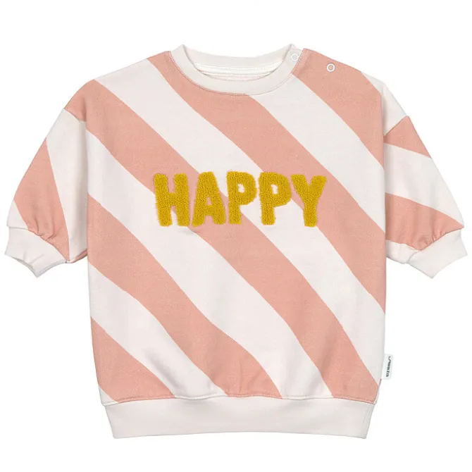 LÄSSIG Sweat Little Gang Happy Blanc Rose - 1/2 Ans
