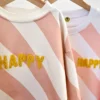 LÄSSIG Sweat Little Gang Happy Blanc Rose - 6/12 Mois