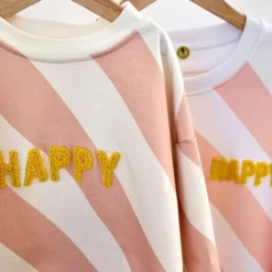 LÄSSIG Sweat Little Gang Happy Blanc Rose - 3/6 Mois