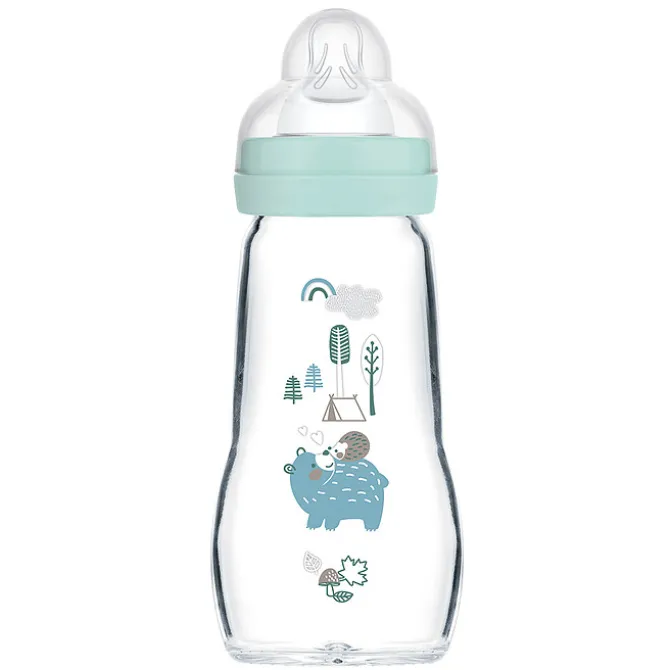 MAM Biberon Verre Colors Of Nature Bleu - 260 ml