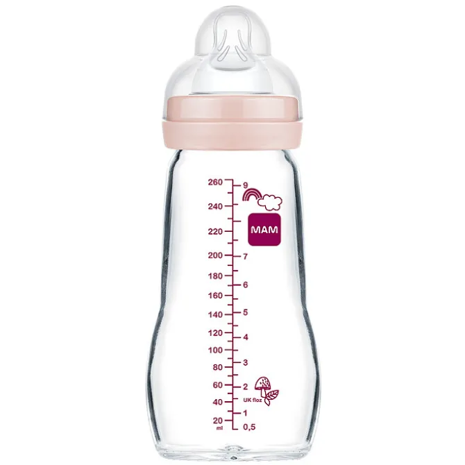 MAM Biberon Verre Colors of Nature Rose - 260 ml
