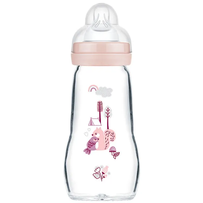 MAM Biberon Verre Colors of Nature Rose - 260 ml