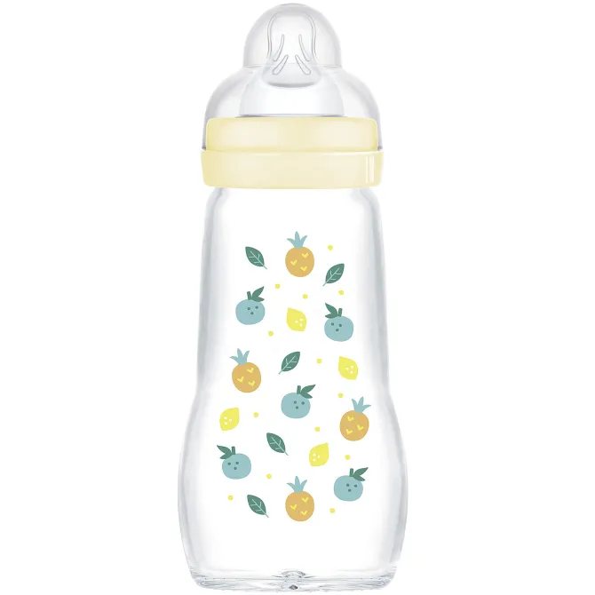 MAM Biberon Verre Colors of Nature Blanc - 260 ml