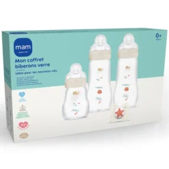 MAM Coffret Biberon Verre Colors of Nature - 170 et 260 ml
