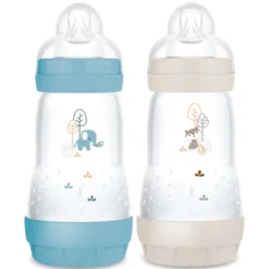 MAM Lot de 2 Biberons Anti-coliques Easy Start Océan et Sable - 260 ml