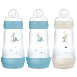 MAM Lot de 3 Biberons Anti-colique Easy Start Océan et Sable - 260 ml