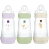 MAM Lot de 3 Biberons Anti-coliques Easy Start Lilas, Vert et Sable - 260 ml